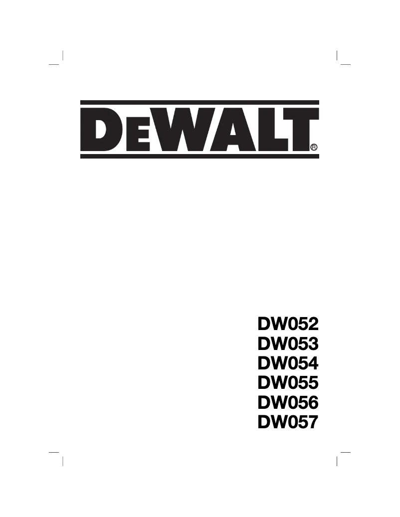 Page n°1 - Manuel utilisateur DeWalt DW053