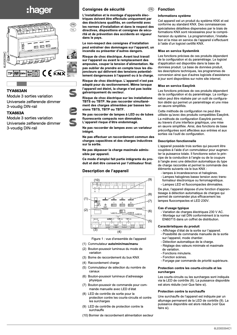 Image de la première page du manuel de l'appareil TYA663AN