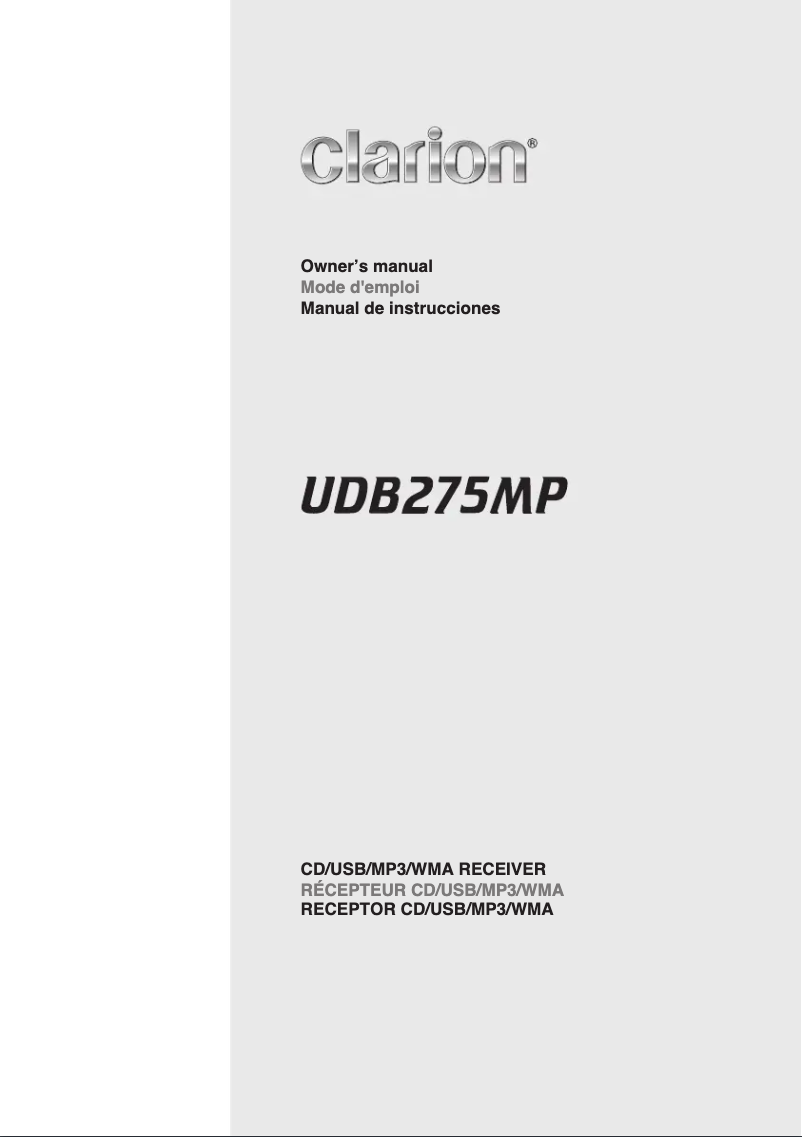 Page n°1 - Manuel utilisateur Clarion UDB275MP