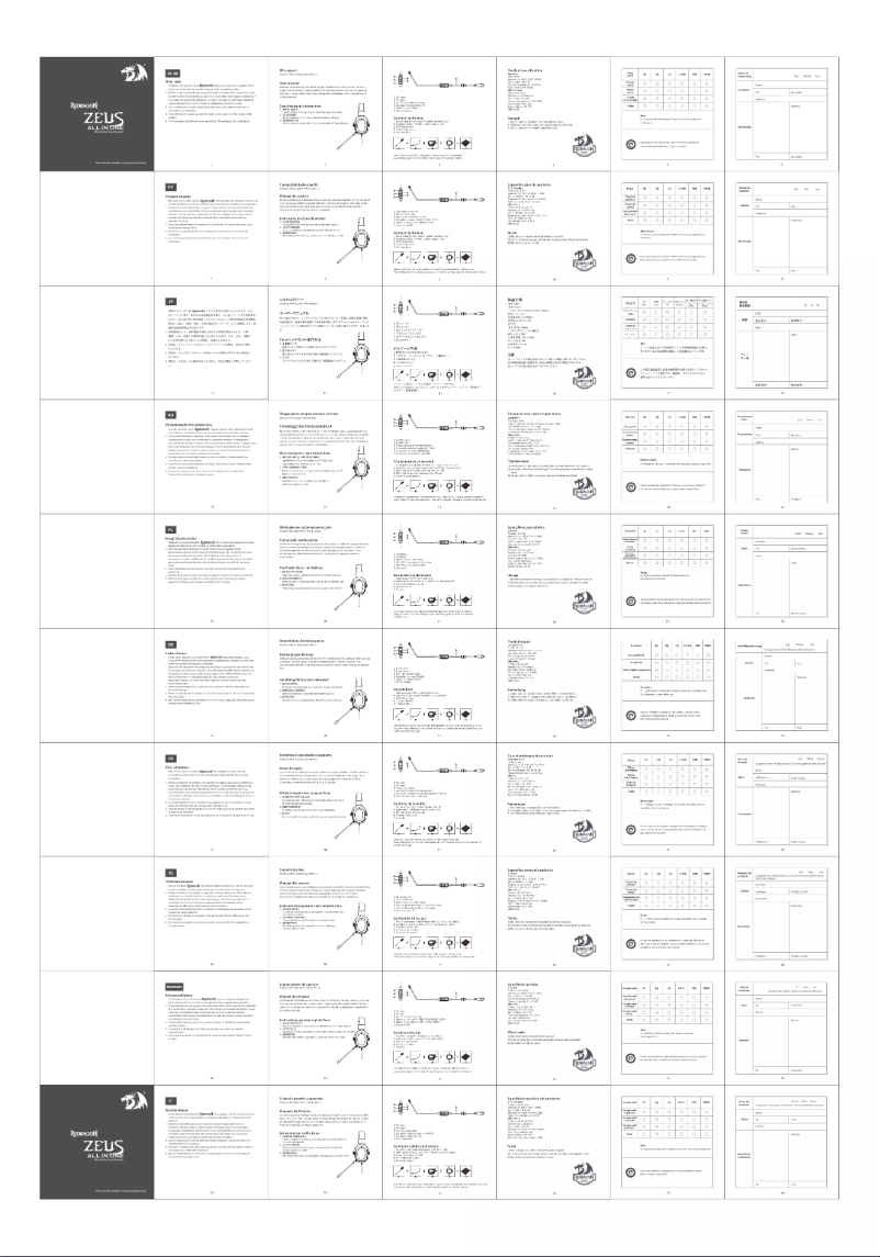Página 1 del manual Manual de usuario Redragon Zeus H210