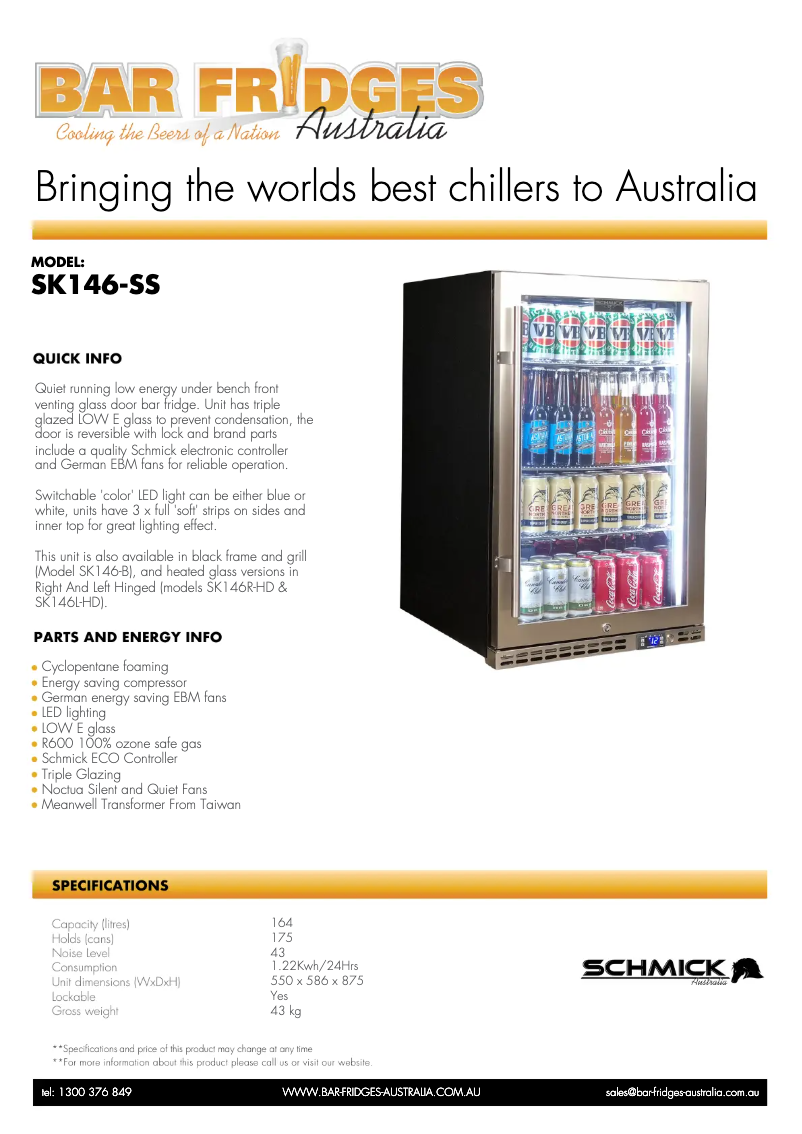 Page n°1 - Fiche technique Schmick SK146-SS