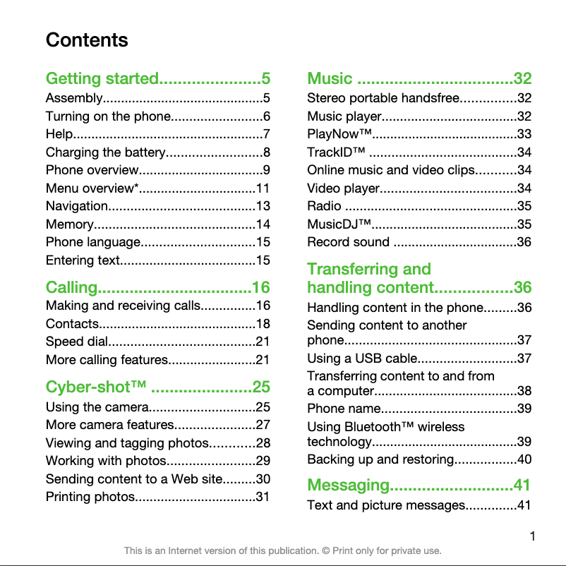 Página 1 del manual Manual de usuario Sony C901