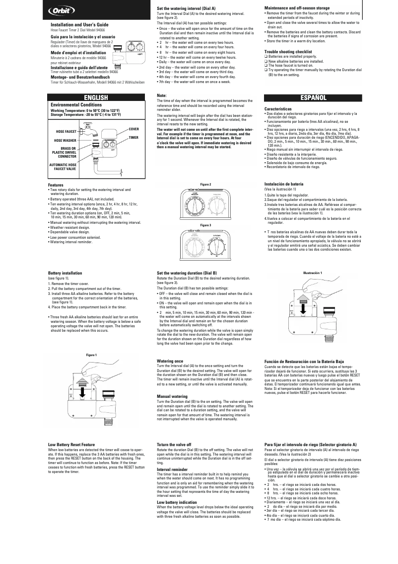 Page 1 de la notice Manuel utilisateur Orbit 94066