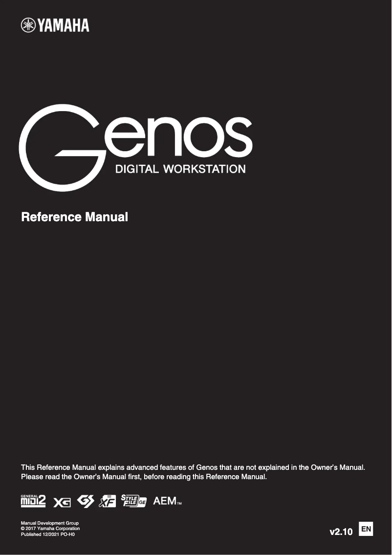 Page n°1 - Manuel utilisateur Yamaha Genos