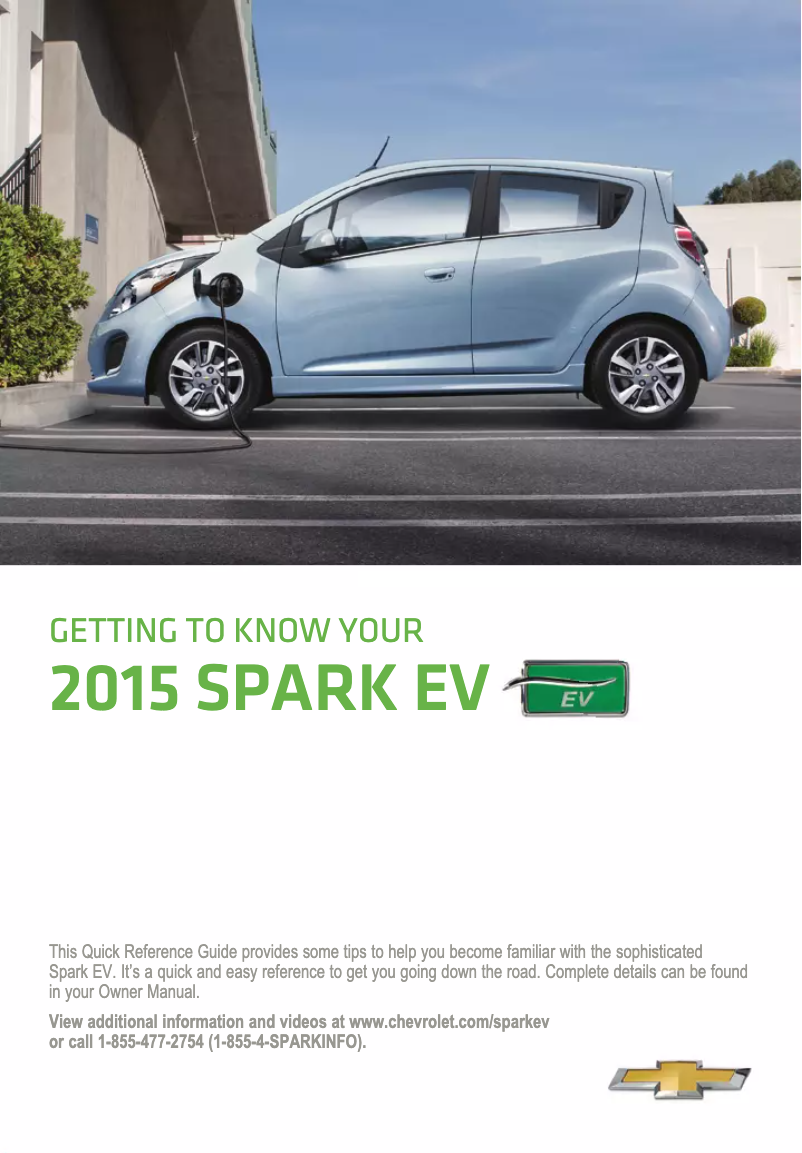 Image de la première page du manuel de l'appareil Spark EV (2015)
