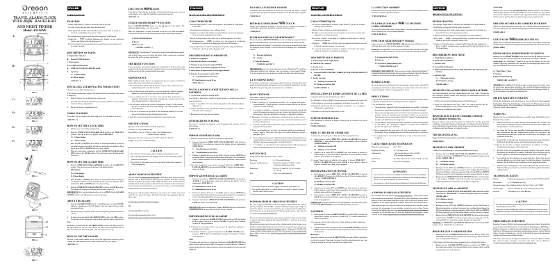 Page 1 de la notice Manuel utilisateur Oregon Scientific AS316NE