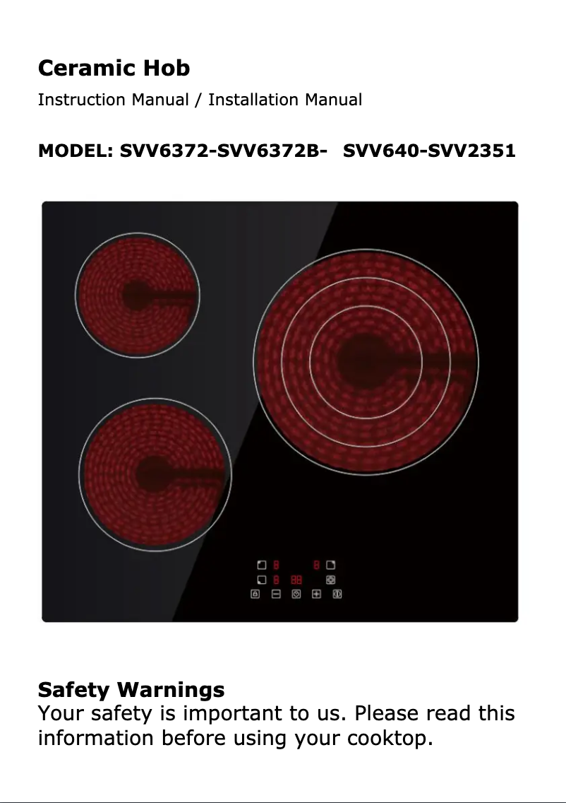 Image de la première page du manuel de l'appareil SVV6372B