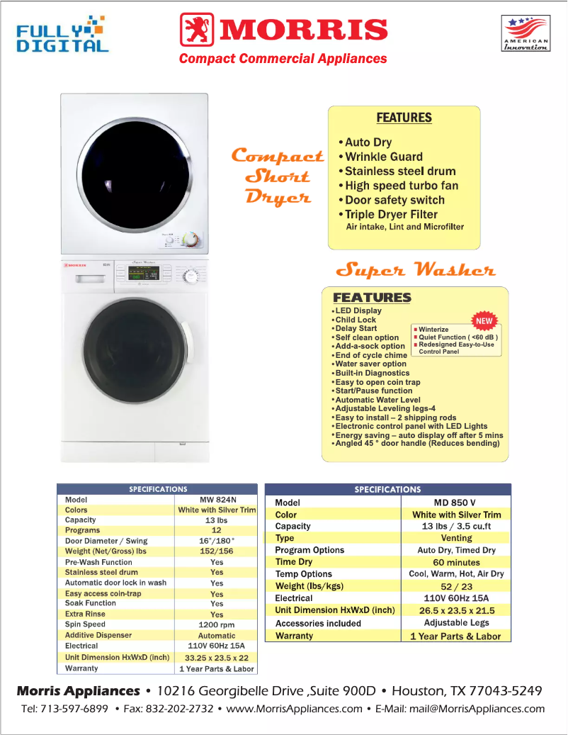 Page 1 de la notice Manuel utilisateur Morris MD 850