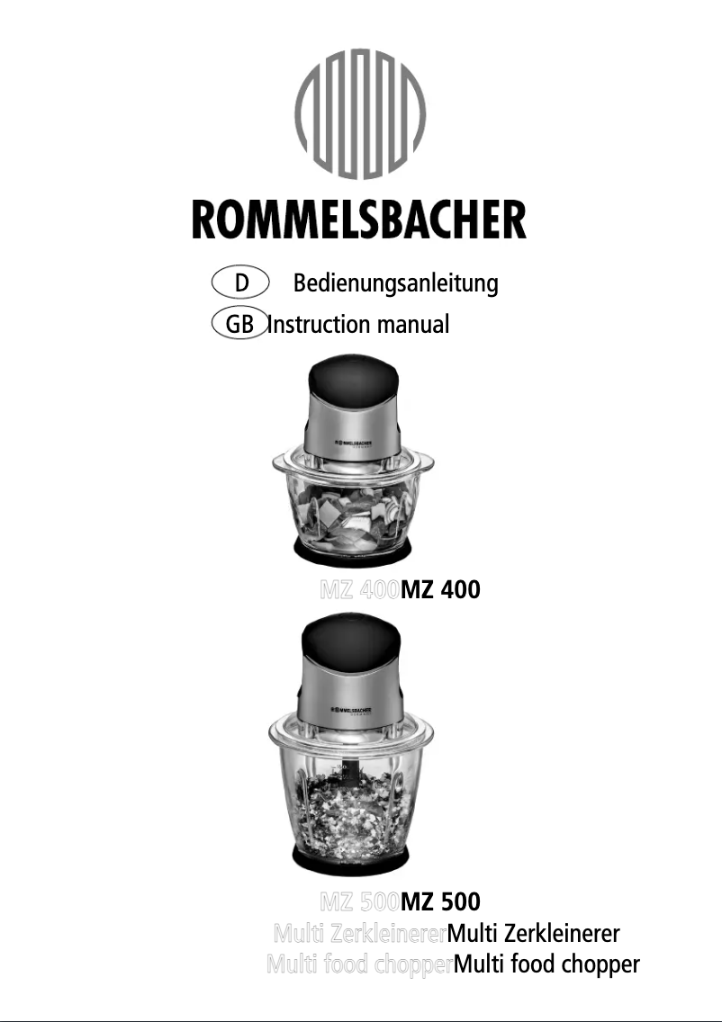 Page n°1 - Manuel utilisateur Rommelsbacher MZ 400