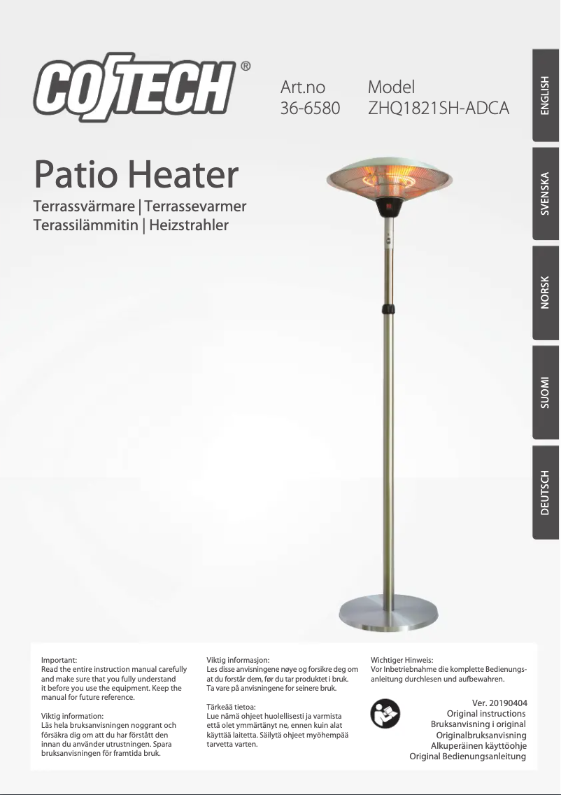 Page 1 de la notice Manuel utilisateur Cotech ZHQ1821SH-ADCA