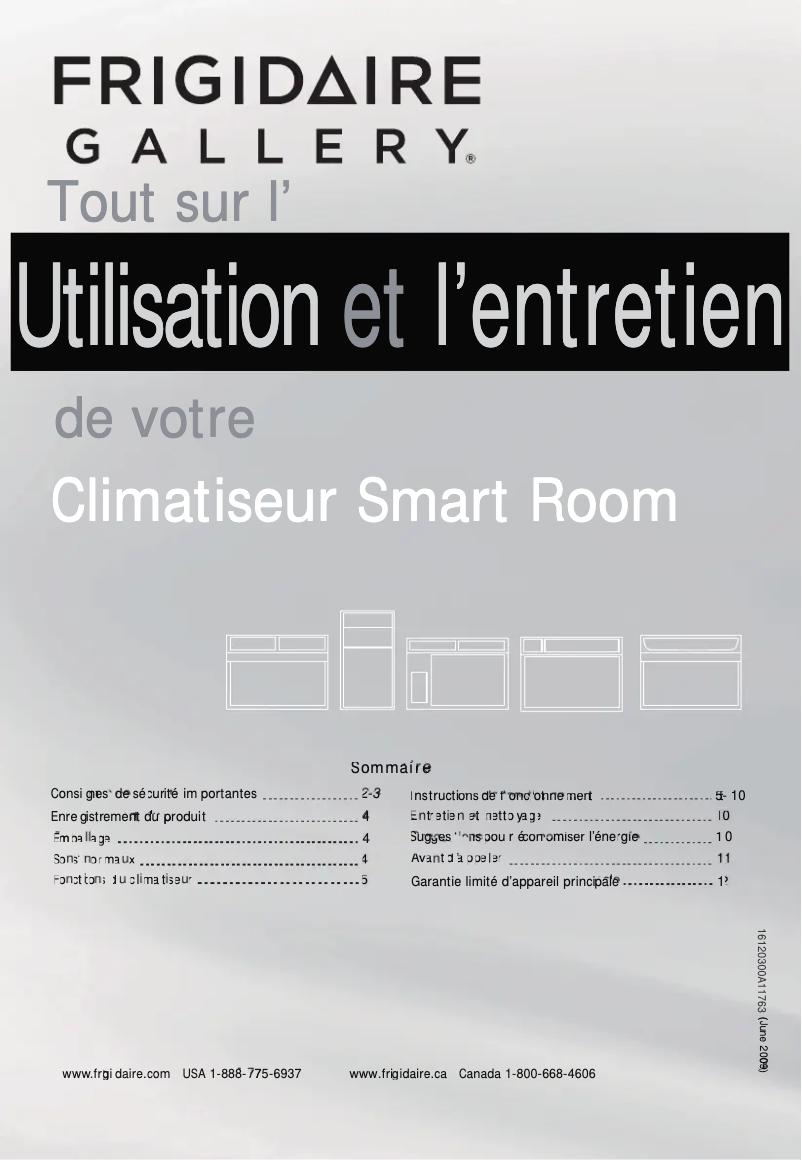 Page 1 de la notice Manuel utilisateur Frigidaire FGRQ08L3T1