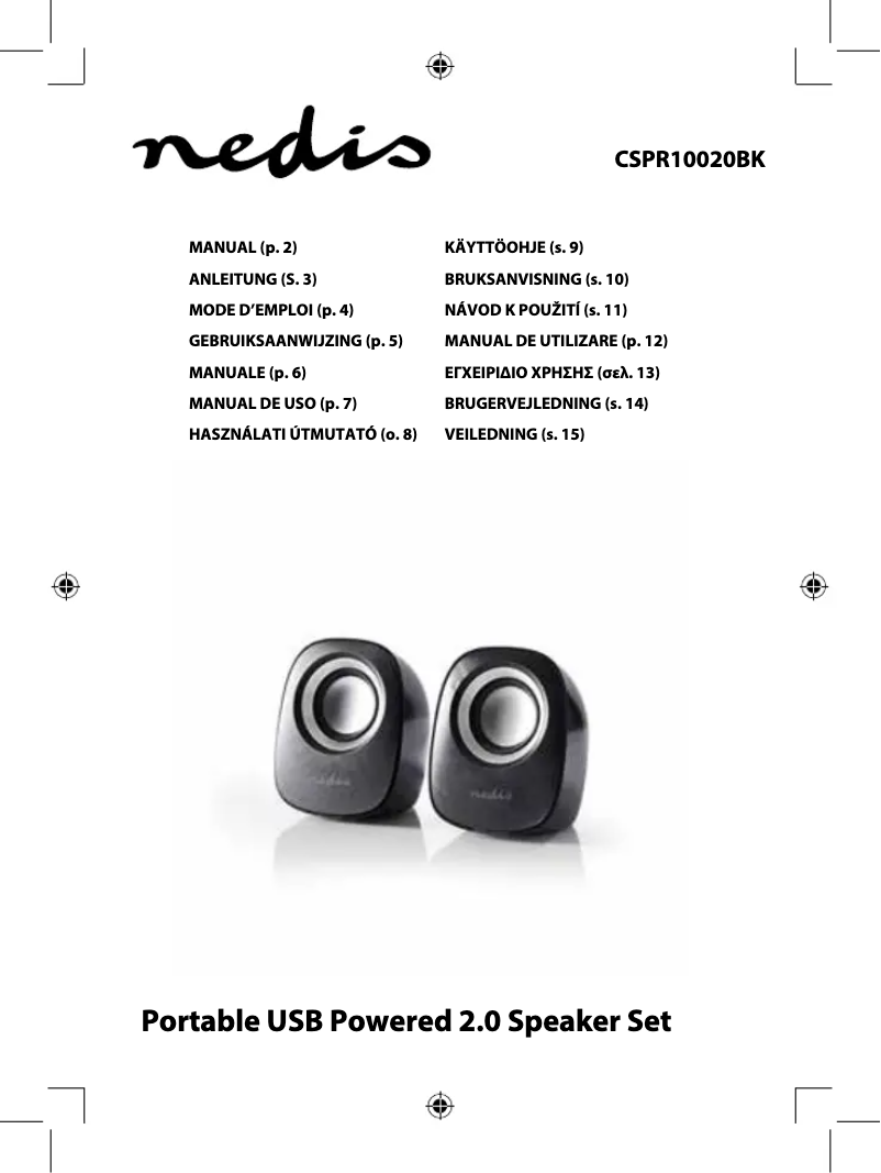 Page 1 de la notice Manuel utilisateur Nedis CSPR10020BK