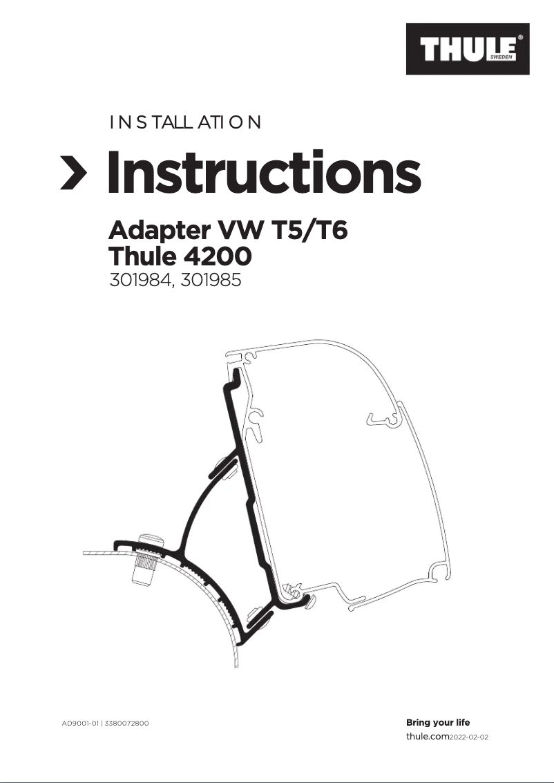 Page 1 de la notice Manuel utilisateur Thule Adapter 301984