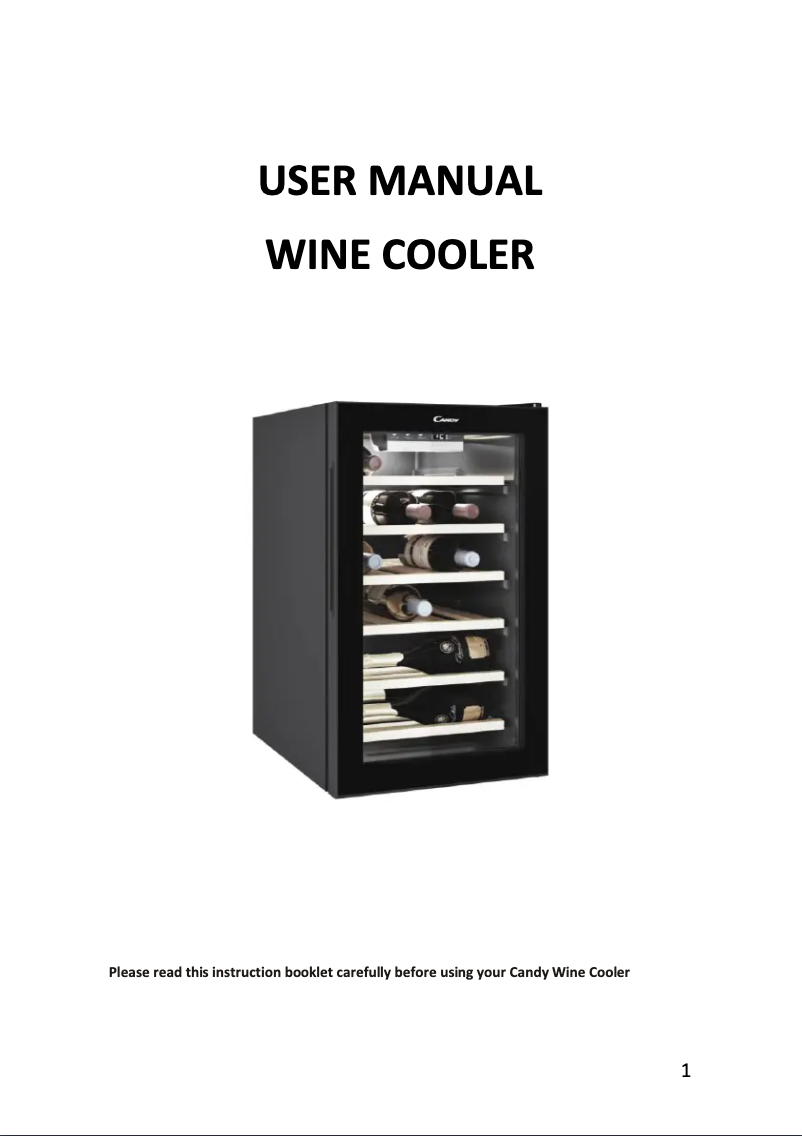 Page 1 de la notice Manuel utilisateur Candy CWCEL 210/N