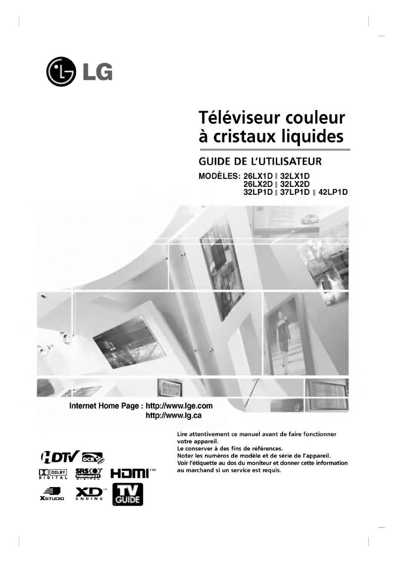 Página 1 del manual Manual de usuario LG 32LX1D