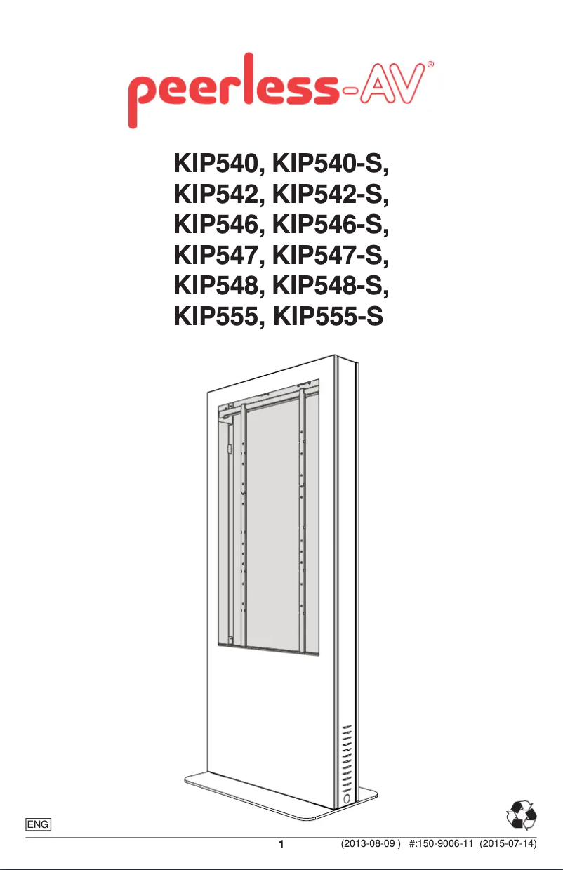 Page n°1 - Manuel utilisateur Peerless-AV KIP548-S