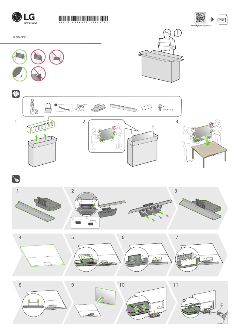 Imagen de la primera página del manual del dispositivo OLED48C22LB