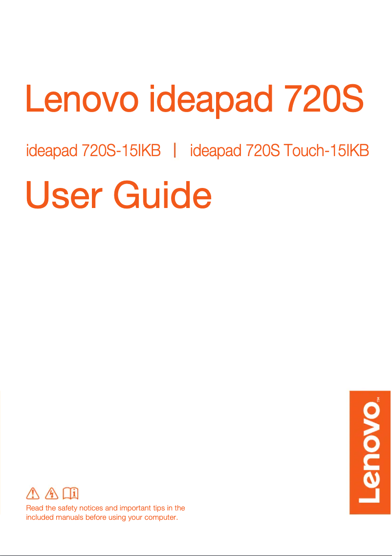 Page n°1 - Manuel utilisateur Lenovo IdeaPad 720S Touch