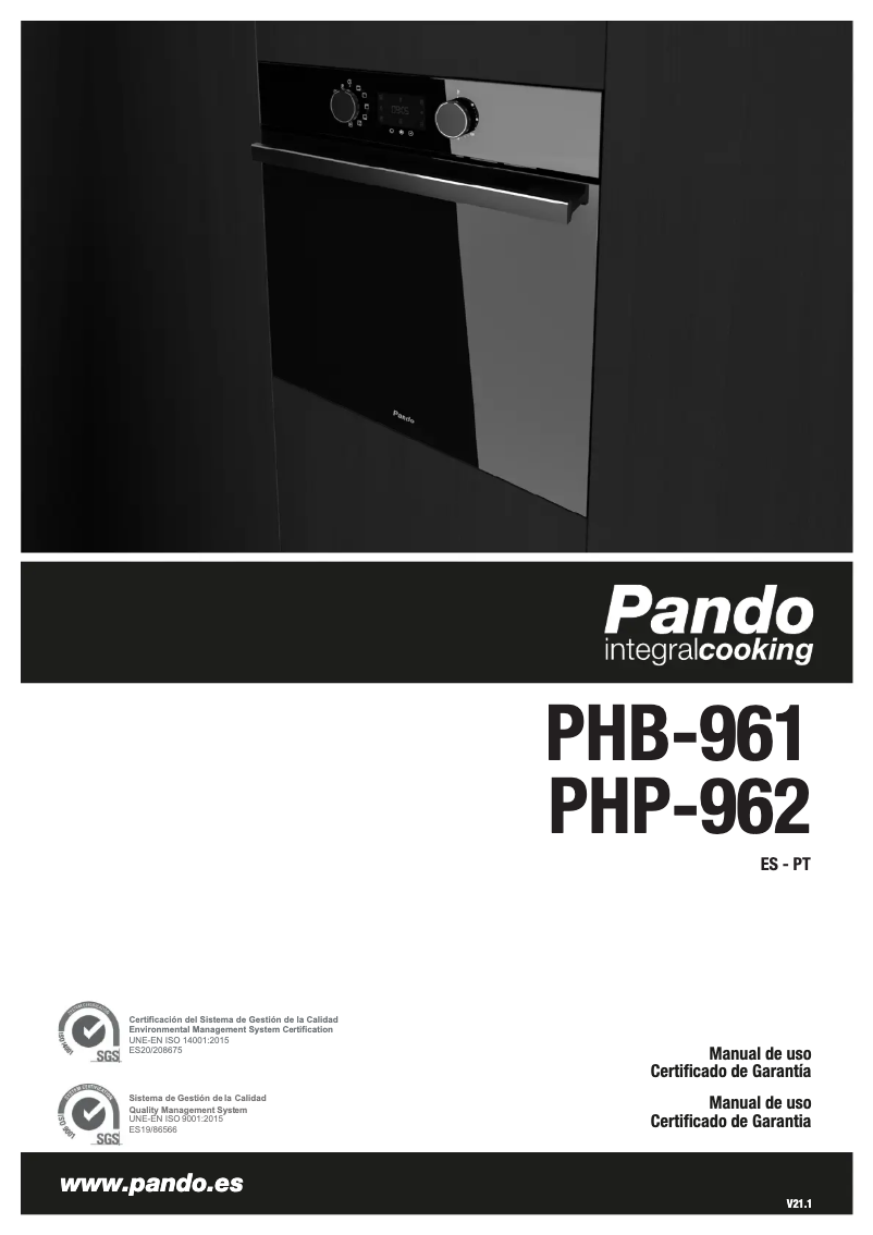 Page 1 de la notice Manuel utilisateur Pando PHP-962