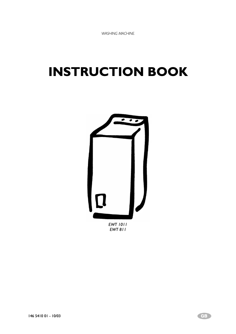 Page 1 de la notice Manuel utilisateur Electrolux EWT 1011