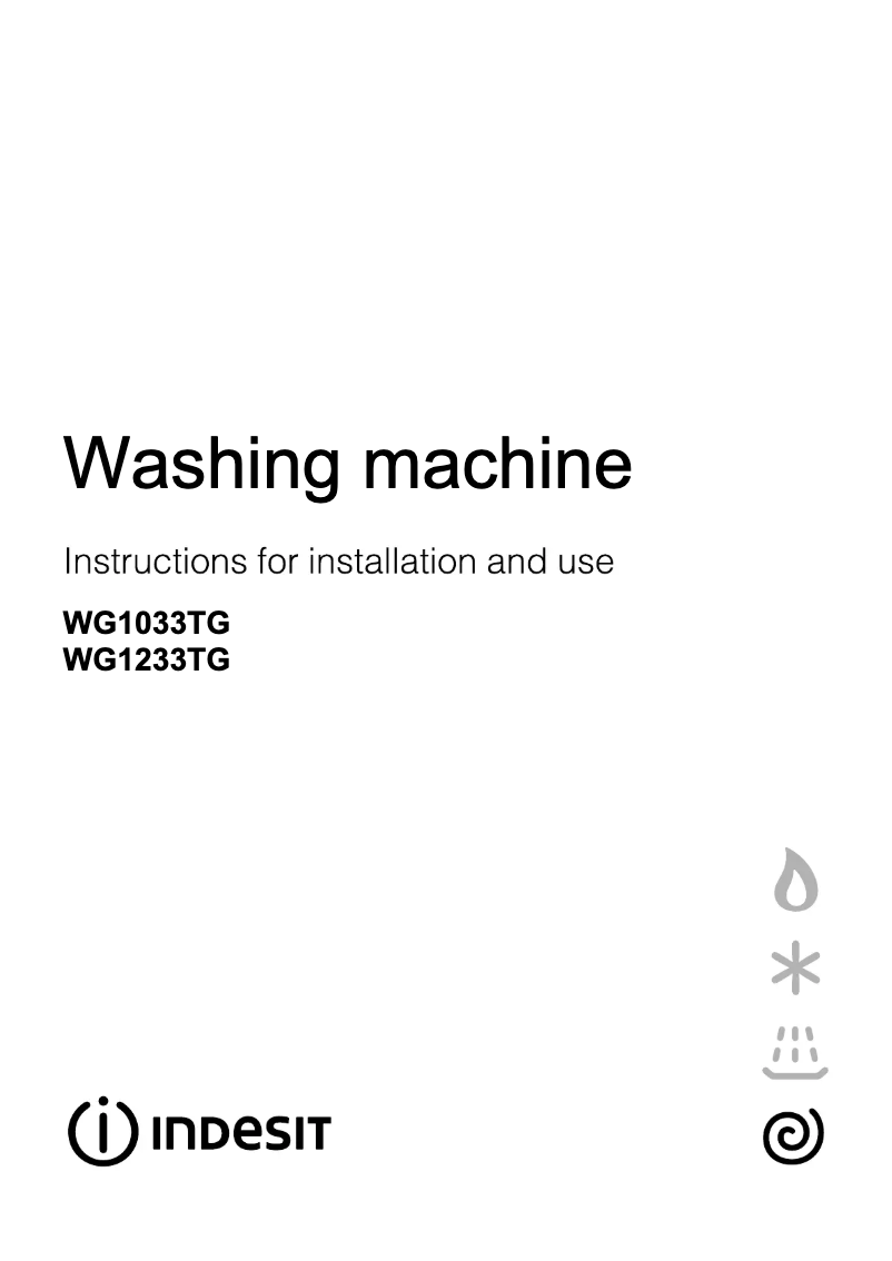 Page n°1 - Manuel utilisateur Indesit WG 1233 TG