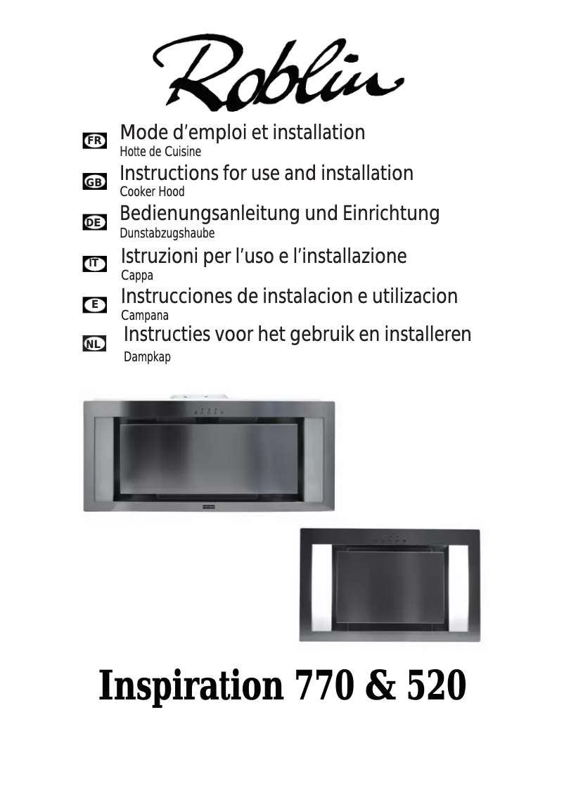 Page n°1 - Manuel utilisateur Roblin Inspiration /2 770