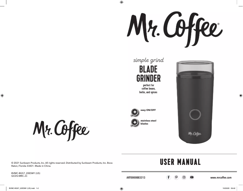 Image de la première page du manuel de l'appareil Simple Grind 14-Cup