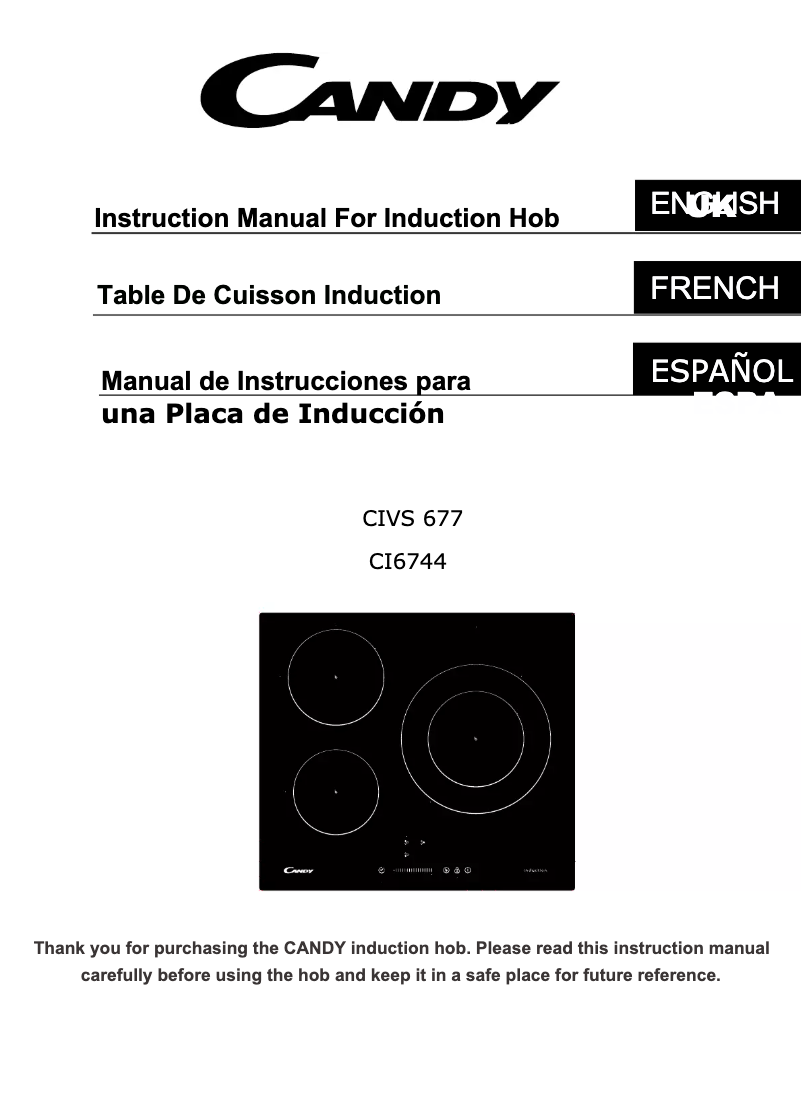 Página 1 del manual Manual de usuario Candy CIVS 677