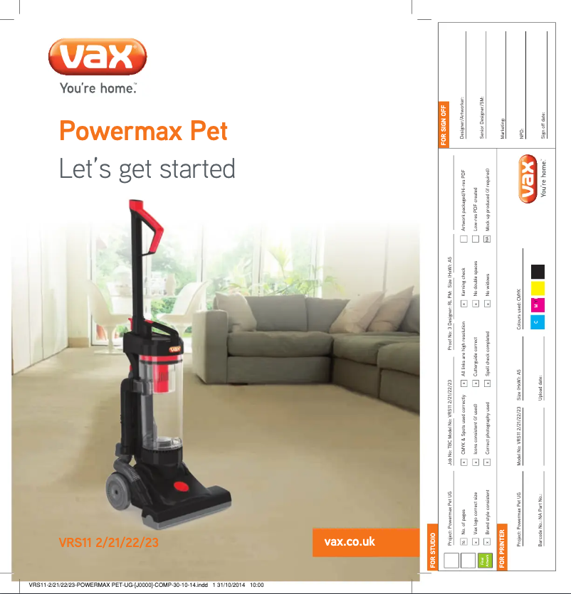 Page 1 de la notice Manuel utilisateur Vax Powermax Pet