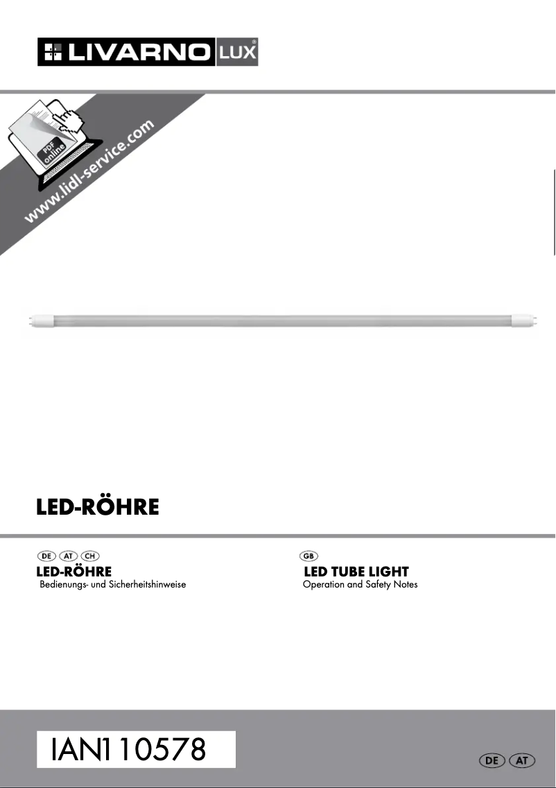 Page 1 de la notice Manuel utilisateur Livarno Lux IAN 110578