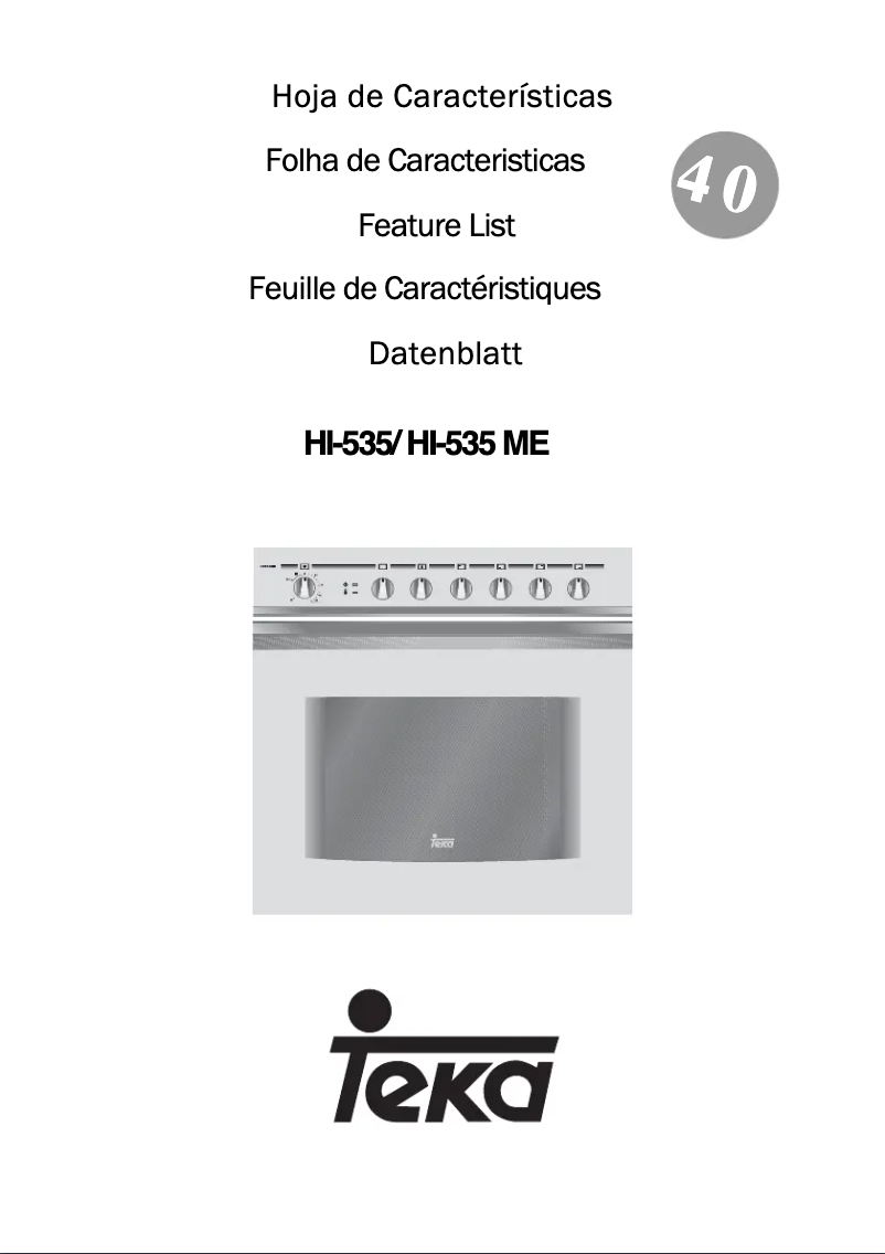 Page n°1 - Manuel utilisateur Teka HI 535 ME