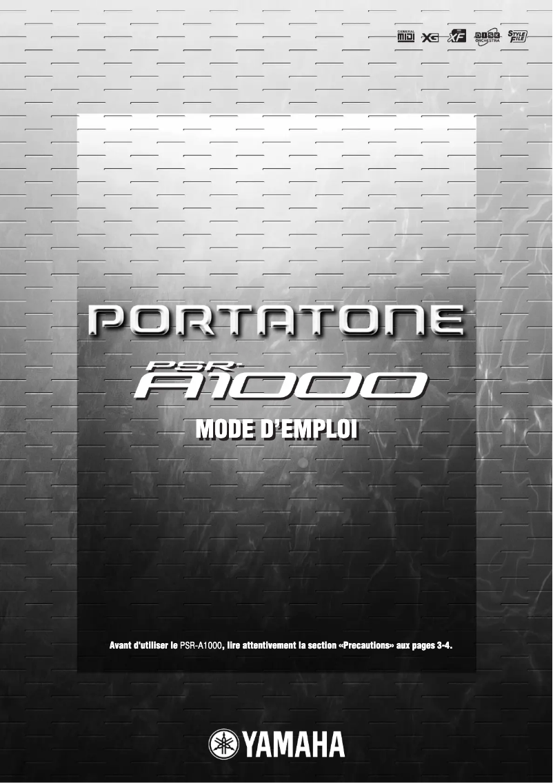 Page 1 de la notice Manuel utilisateur Yamaha Portatone PSR-2000