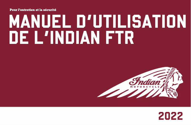 Page 1 de la notice Manuel utilisateur Indian FTR 1200 (2022)