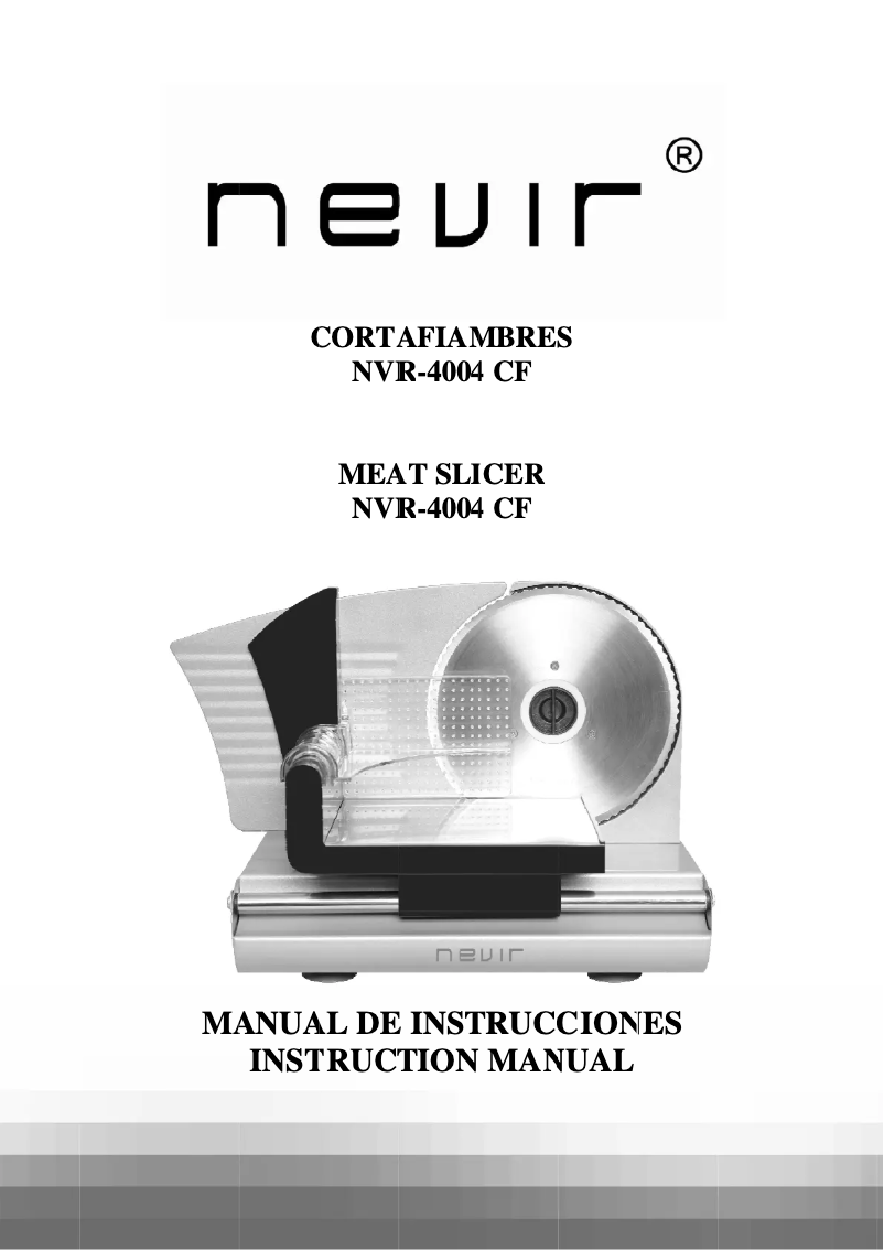 Page n°1 - Manuel utilisateur Nevir NVR-4004 CF