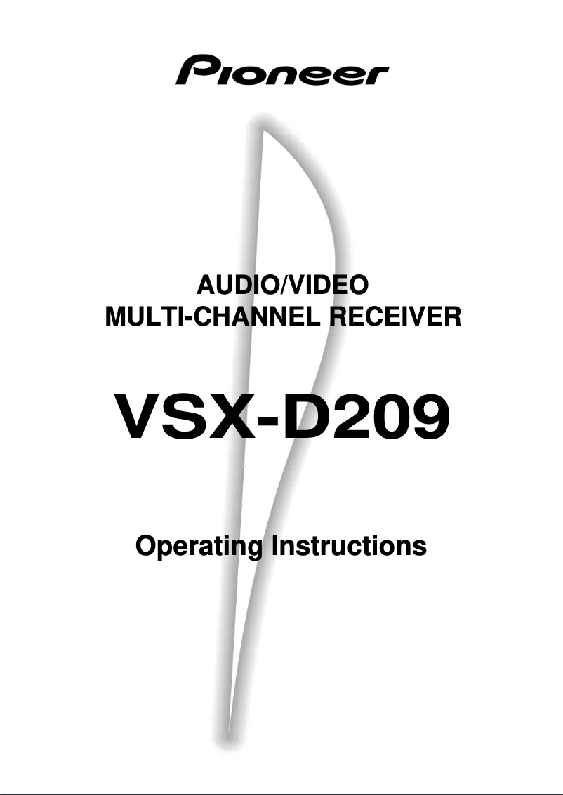 Image de la première page du manuel de l'appareil VSX-D209