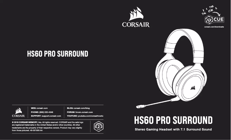 Image de la première page du manuel de l'appareil HS50 Pro Surround