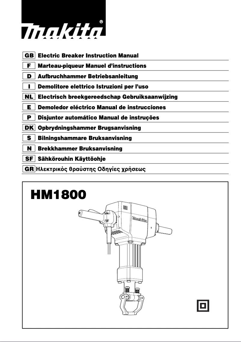 Page 1 de la notice Manuel utilisateur Makita HM1800