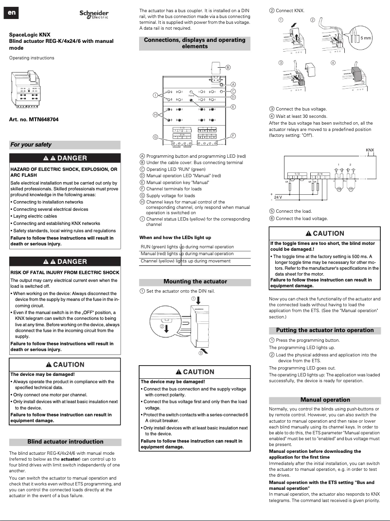 Page 1 de la notice Manuel utilisateur Schneider MTN648704