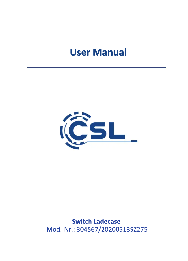 Page 1 de la notice Manuel utilisateur CSL 304567