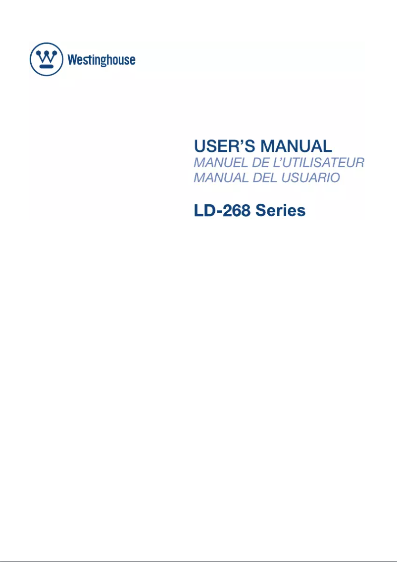 Page 1 de la notice Manuel utilisateur Westinghouse LD-2685VX