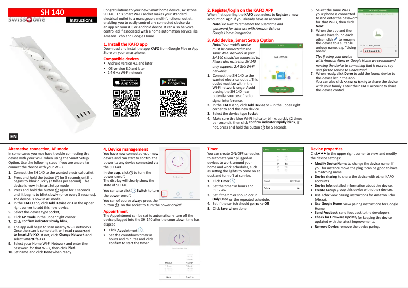 Page 1 de la notice Manuel utilisateur Swisstone SH 140
