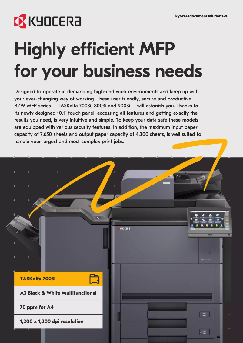 Página 1 del manual Ficha técnica Kyocera TASKalfa 7003i