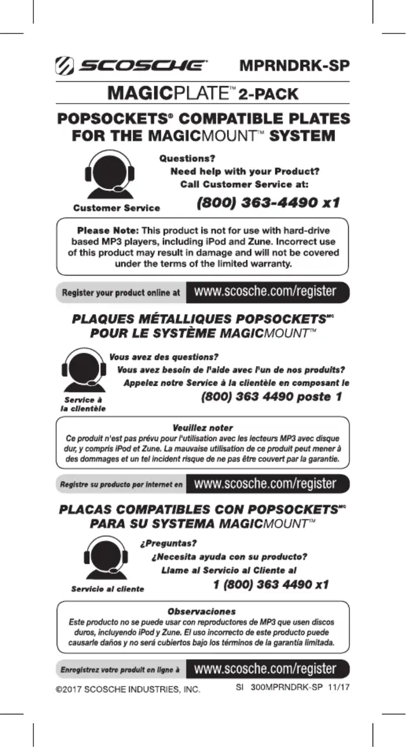 Image de la première page du manuel de l'appareil MPRNDRK-SP