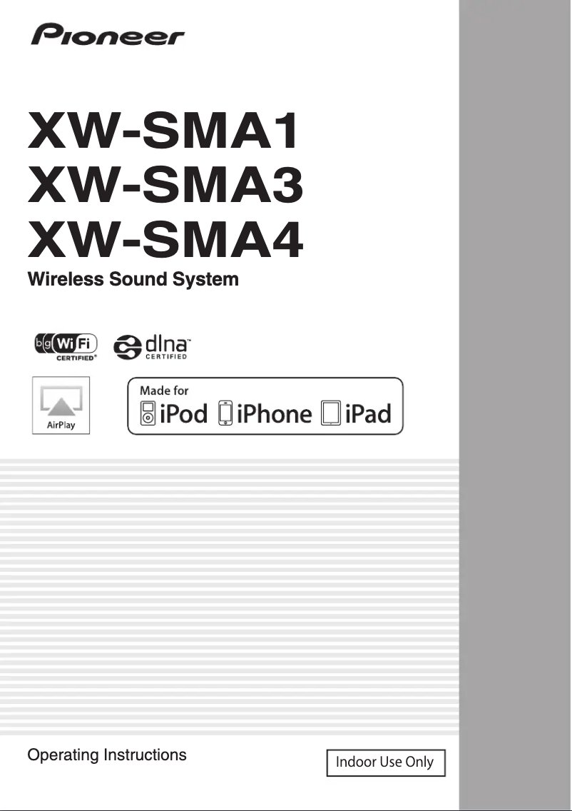 Page n°1 - Manuel utilisateur Pioneer XW-SMA1-K