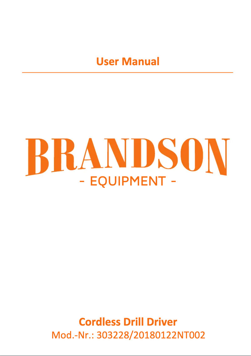 Page 1 of the manual User Manual Brandson 303228