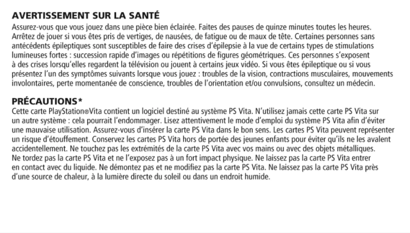 Image de la première page du manuel de l'appareil Fifa 14 (Playstation Vita)