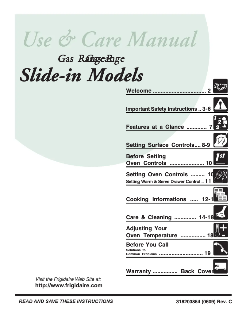 Page n°1 - Manuel utilisateur Frigidaire FGS366EC