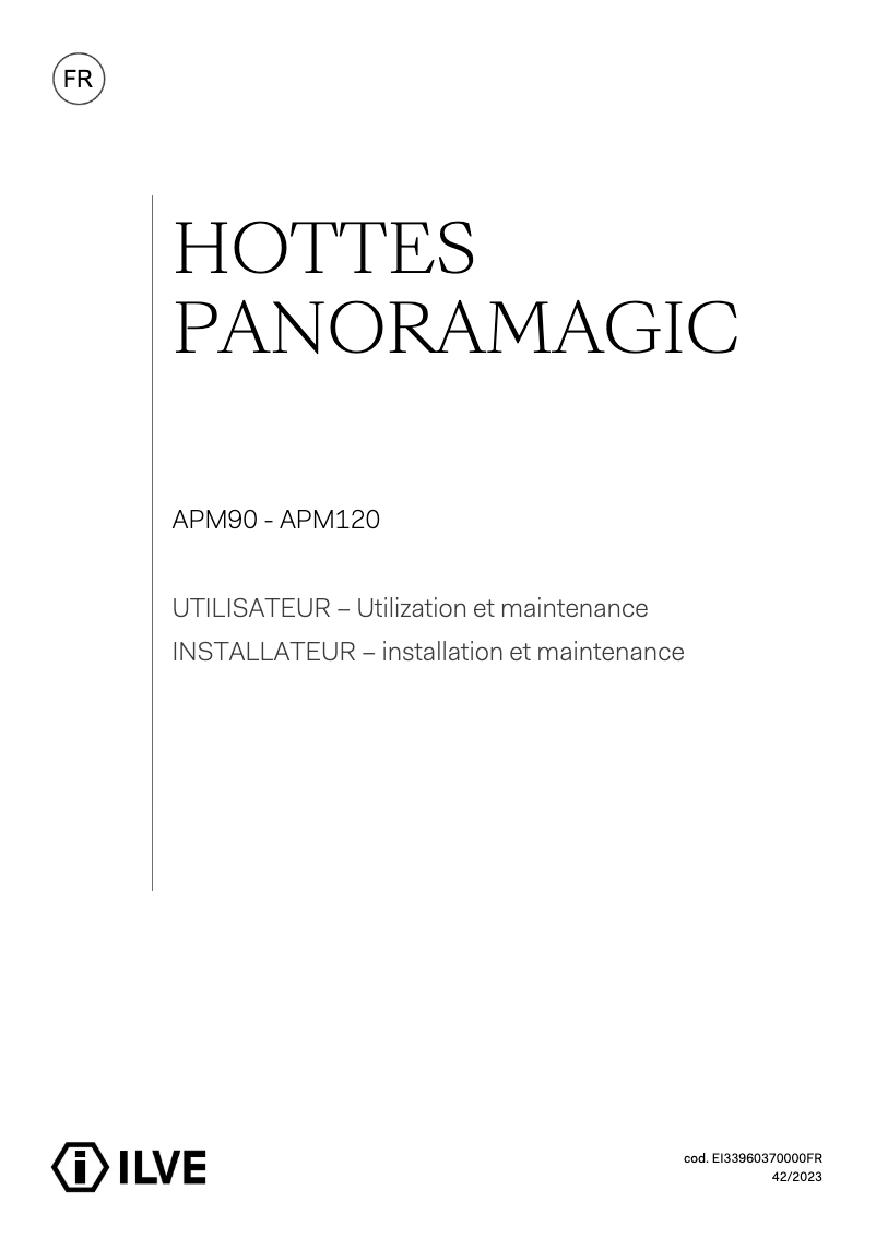 Page 1 de la notice Manuel utilisateur Ilve APM90