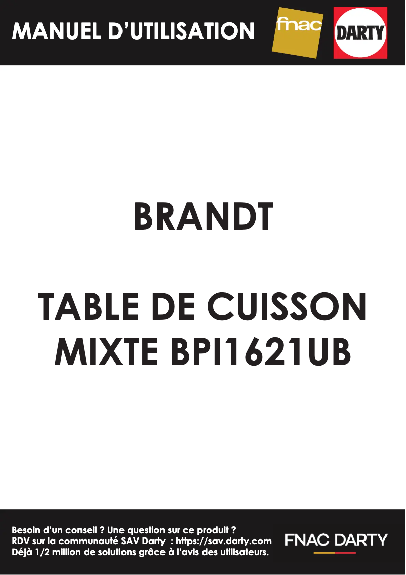 Image de la première page du manuel de l'appareil BPI1621U