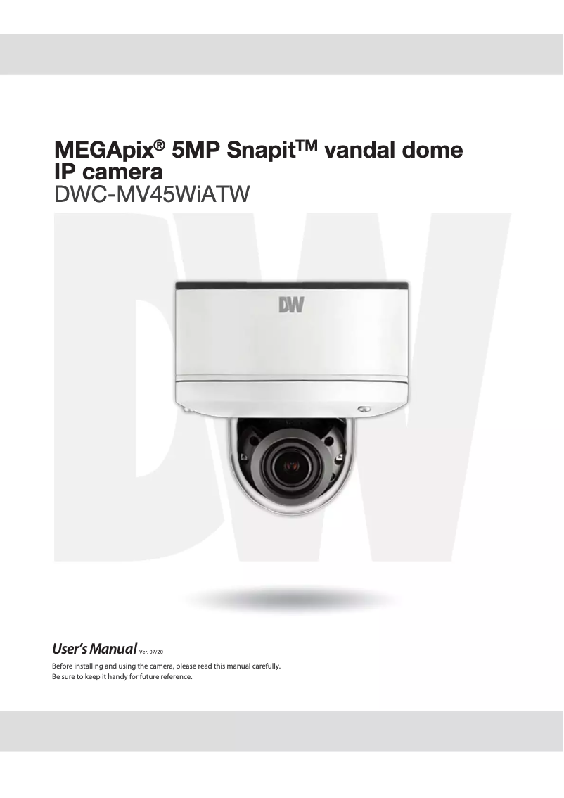Image de la première page du manuel de l'appareil MegaPix 5MP Snapit DWC-MV45WIATW
